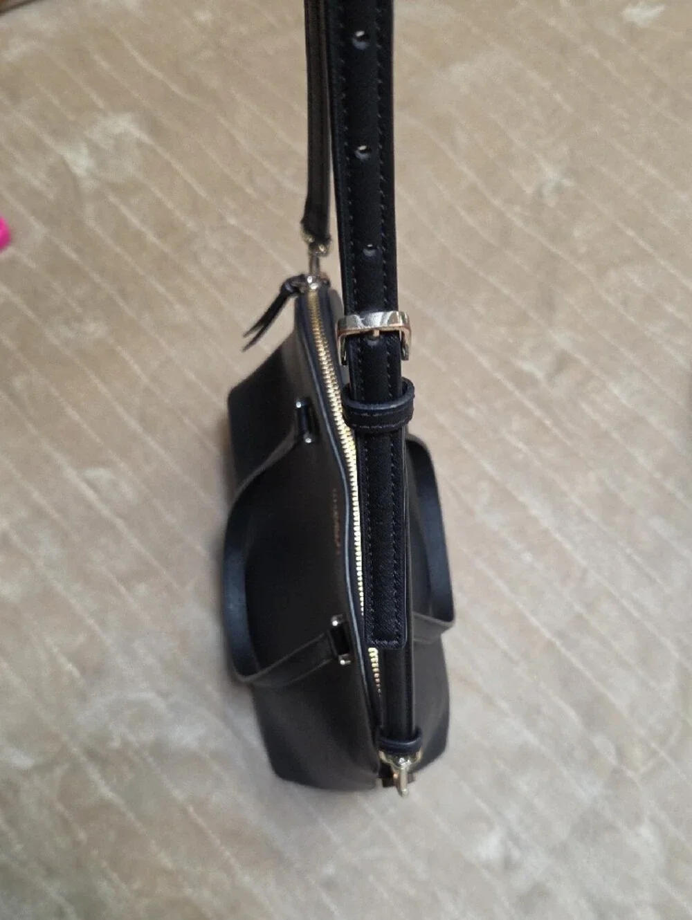 kate spade black dome satchel with removable Crossbody Strap